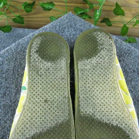 TOMS Lemon Women Flat Shoes Yellow Fabric Slip On Size 8.5 Medium - Picture 8 of 9